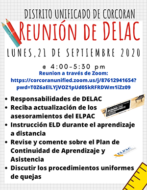 Spanish DELAC Meeting info